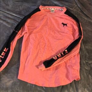 Pink PINK longe sleeve campus tee